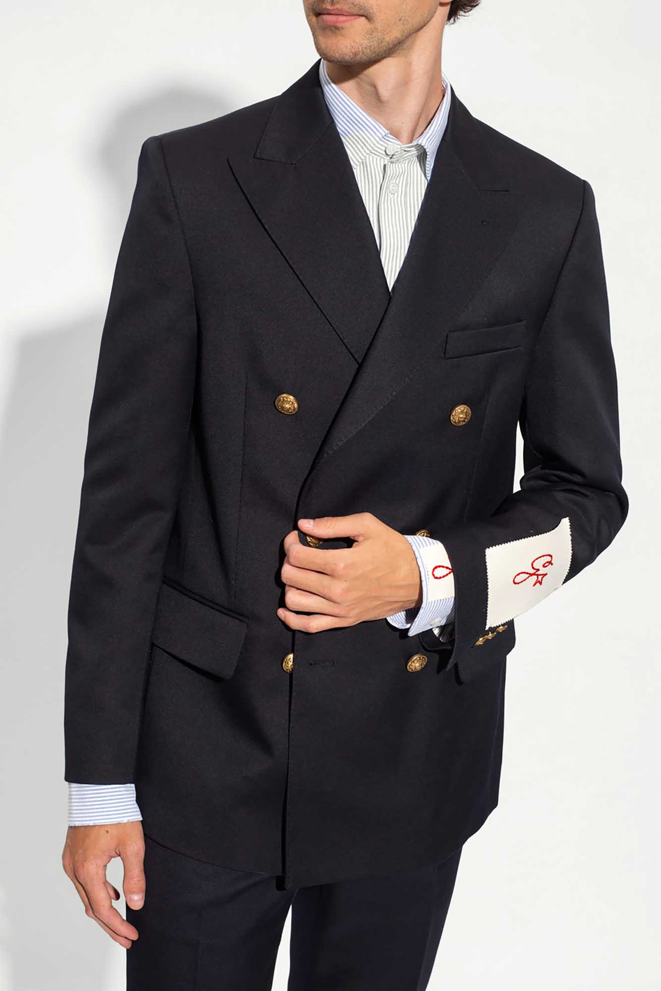 【関税込み】Golden  Double-breasted blazer Double-Breasted White Blazer with Gold Buttons – ENLACE FASHION